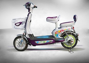 ประเทศจีน รถจักรยานยนต์สกูตเตอร์จักรยานยนต์ไฟฟ้าสีม่วง 350W พร้อมระบบเบรคหน้ากลอง ผู้ผลิต